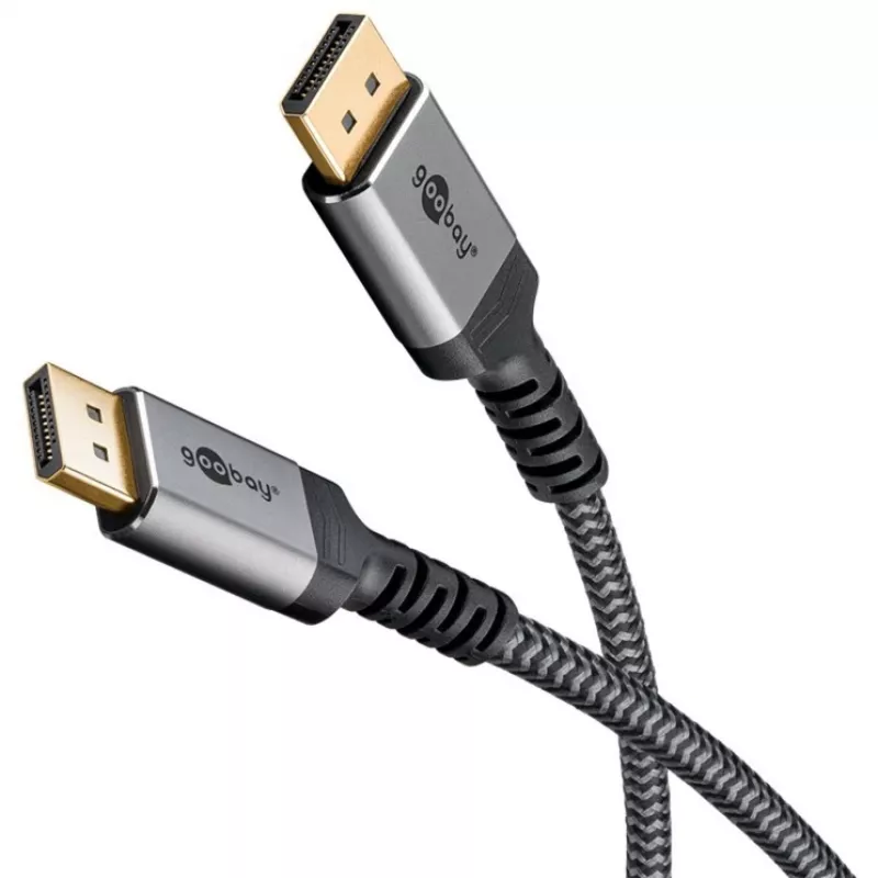 Pro DisplayPort 1.4 Sleeved laidas – 2 m – juodas
