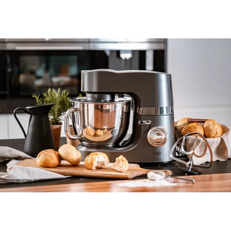 Virtuvinis kombainas Adler AD 4221 – 7 L nerūdijančio plieno dubuo, 1200 W, 6 greičių, planetinis maišymas