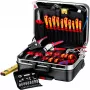 Mechaniko įrankių rinkinys Knipex 00 21 06 – 68 įrankiai, su adatinėmis ir vandentiekio replėmis, raudonai geltoni įrankiai, juodas dėklas (515×438×265 mm)