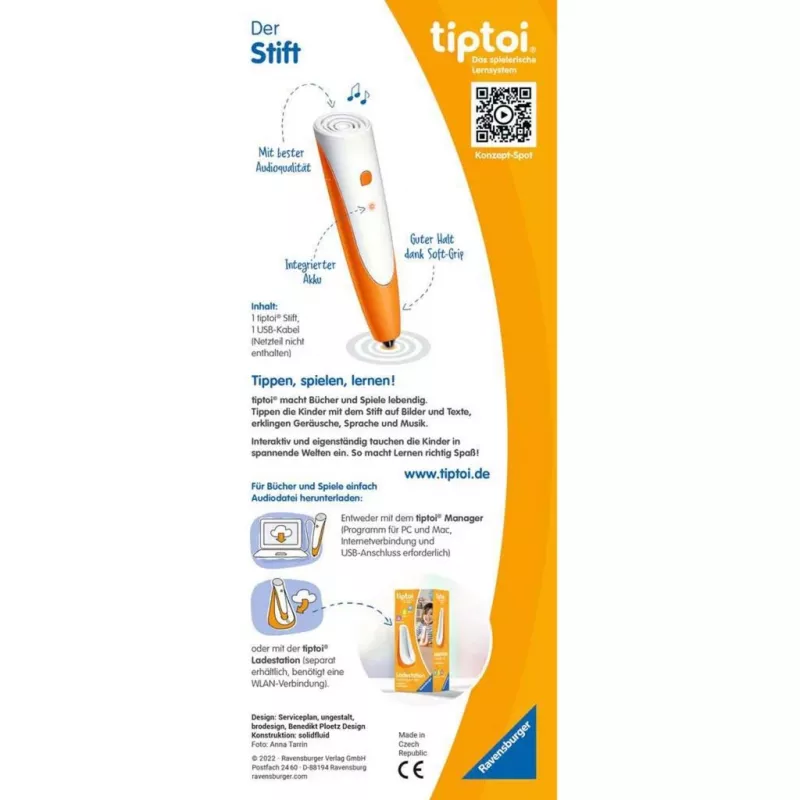 Mokomoji rašiklis Ravensburger tiptoi 00111 Oranžinė Balta