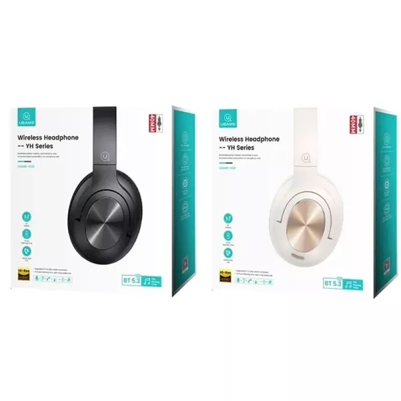 Usams Ausinės Bluetooth 5.3 Uždedamos Us-yh Series Juodos/juodos TDLYEJYS01