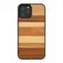 Dėklas iš medžio ir polikarbonato „man and wood“ iPhone 12 Pro Max, juodas smėlis