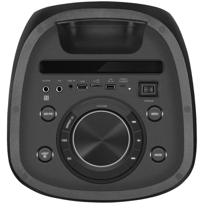 Nešiojamas garsiakalbis SVEN PS-1050, juodas (200W, TWS, Bluetooth, FM, USB, microSD, LED ekranas, 7200mAh)