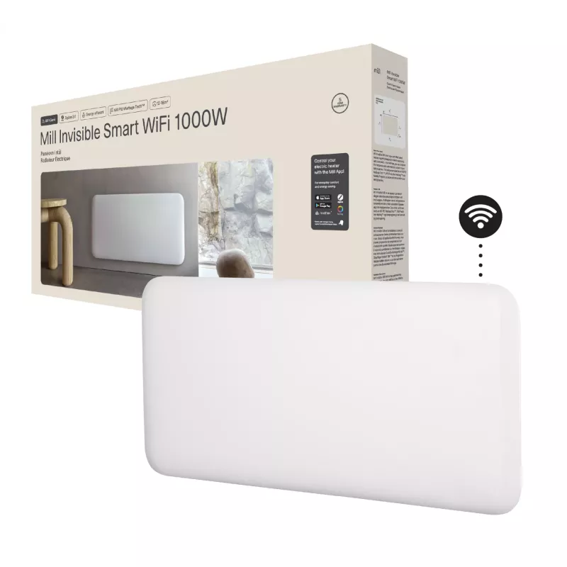 Elektrinis šildytuvas Mill PA1000WIFI4 1000W kambariams 12-16 m² Baltas IPX4