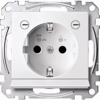 Merten MEG2304-0319. Buchsen-Typ: CEE 7/3, Unterstützte Stecker-Typen: CEE 7/4. Produktfarbe: Weiß, Material: Thermoplast. Eingangsspannung: 250 V, St