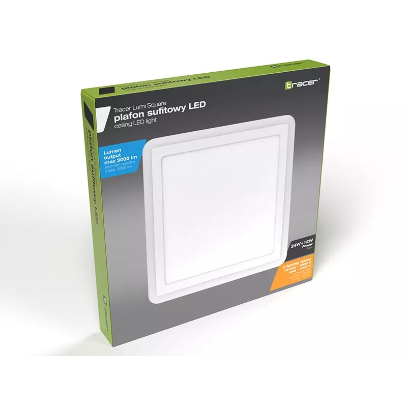LED lubinis šviestuvas TRACER 47319 kvadratinis 18W 3000K