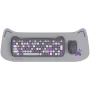 Belaidė klaviatūros ir pelės rinkinys CANYON HSET-W6 Kitty Edition – violetinis