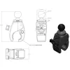 Gnybtinis pagrindas RAM Mounts Tough-Claw Small RAP-B-400U, kompozitas, 2,54 cm rutulys, juoda