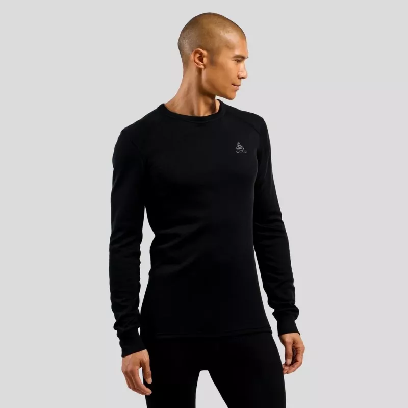Odlo BL TOP crew neck l/s ACTIVE WARM ECO vyriški marškinėliai, dydis M, juodi