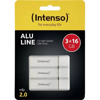 INTENSO USB2 atmintukų rinkinys 3x16GB ALU Line 3521473