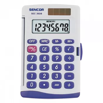 Pagrindinis skaičiuotuvas Sencor SEC 263/8 Kišeninis Pilkas