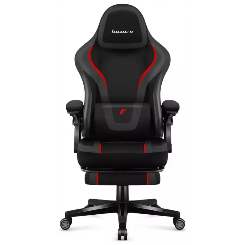 Žaidimų kėdė huzaro Force 4.6 – ergonomiška audeklinė sėdynė, reguliuojamas aukštis ir atlošas, juosmens atrama, 130 kg, sėdynės plotis 41 cm