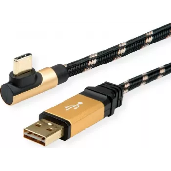 ROLINE 11.02.9060 USB laidas 0,8 m USB 2.0 USB A USB C juodas - auksinis (11.02.9060)
