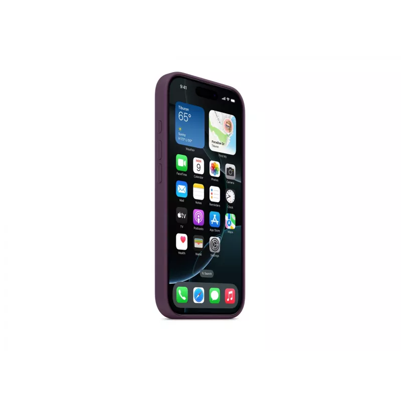 Apple iPhone 16 Pro Silikoninis Dėklas su MagSafe - Slyvinė