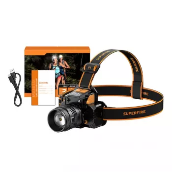 Kaktinė lemputė Superfire HL58 350 lm USB, 3 režimai, įkraunama