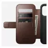 Mobiliojo telefono dėklas Nomad Modern Leather Folio, skirtas iPhone 17 Pro, oda/aliuminis, 16 cm (6,3 colio), rudas, 4 kortelių kišenės