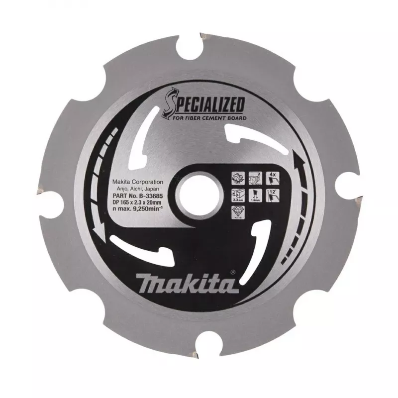 MAKITA diskinis pjūklo diskas 165x20x4Z specializuotas pluoštiniam cementui