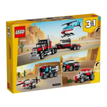 LEGO Creator 2-in-1 Flatbed Truck with Helicopter 31146 – 2 modeliai vienoje dėžutėje