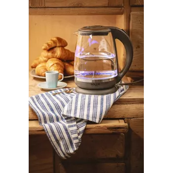 Adler AD 1286 virdulys, 2200 W, 2 L, plastikas/stiklas, pilka/skaidri