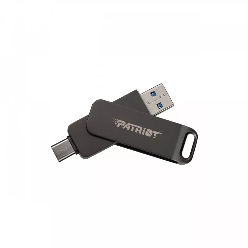 Flash drive PATRIOT Rage R550 32GB 100 MB/S USB A+C sukamasis dizainas (PE32GR550DSAD) Juoda
