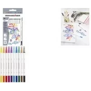 EBERHARD FABER Duo Fineliner 0,4 mm, 10 vnt, įvairių spalvų (551510)
