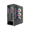 Gembird Fornax 4300 CCC-FC-4300 ATX Midi Tower žaidimų kompiuterio korpusas, grūdintas stiklas, ARGB ventiliatoriai, 2x USB 3.1, 1x USB 2.0, juodas