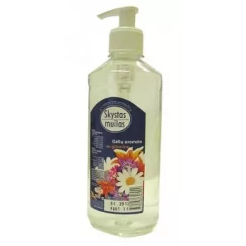 Skystas muilas su glicerinu, gėlių kvapo, be dažiklių, su dozatoriumi, 500 ml