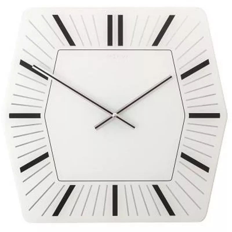 NeXtime klok 8128wi Hexagon sieninis laikrodis, 43x43 cm, baltas