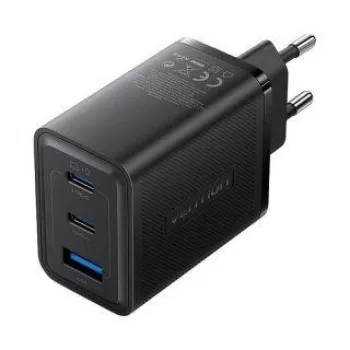 Vention FERB0-EU kroviklis į rozetę 65 W, 3 USB lizdai, juodas