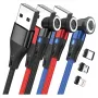 USB kabelis RealPower MagneticCharge3 1 m USB A juoda mėlyna raudona