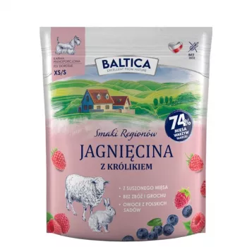 BALTICA Smaki Regionow Small Breeds sausas pašaras mažų veislių šunims su ėriena ir triušiena, XS/S 1 kg