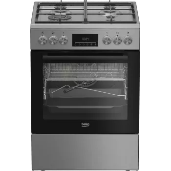 BEKO viryklė FBMA61330GXDT – dujinė kaitlentė, elektrinė orkaitė, 72 L, nerūdijantis plienas