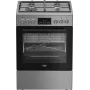 BEKO viryklė FBMA61330GXDT – dujinė kaitlentė, elektrinė orkaitė, 72 L, nerūdijantis plienas