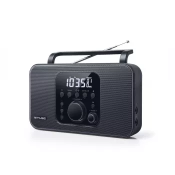 Nešiojamas radijo imtuvas Muse M-091 R — FM/AM, LCD ekranas, maitinimas iš tinklo arba AA/D baterijų, juodas