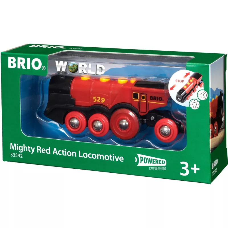 BRIO 33592 baterijomis varomas traukinukas juodas/raudonas
