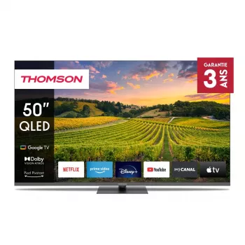 Televizorius THOMSON 50QG5C14 50 colių QLED 4K Ultra HD (3840×2160), Google TV, Wi‑Fi, Pilka