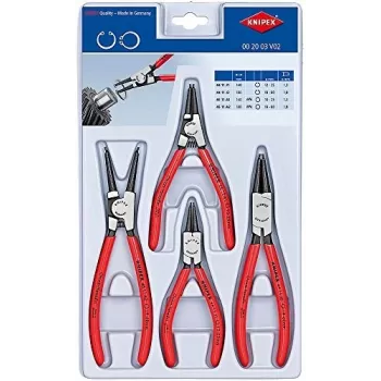 Knipex 00 20 03 V02 replių rinkinys vidiniams ir išoriniams fiksavimo žiedams