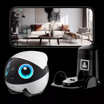 Robotinis augintinio stebėjimo robotas Enabot EBO Air2 Plus – 5000 mAh baterija, 111 mm aukštis