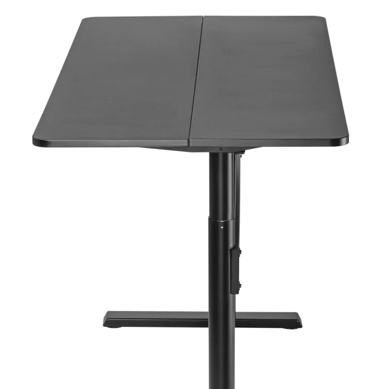 Ergo Office stalas su reguliuojamu aukščiu, dujine spyruokle, sėdimam ir stovimam darbui, maksimalus aukštis 115 cm, juodas