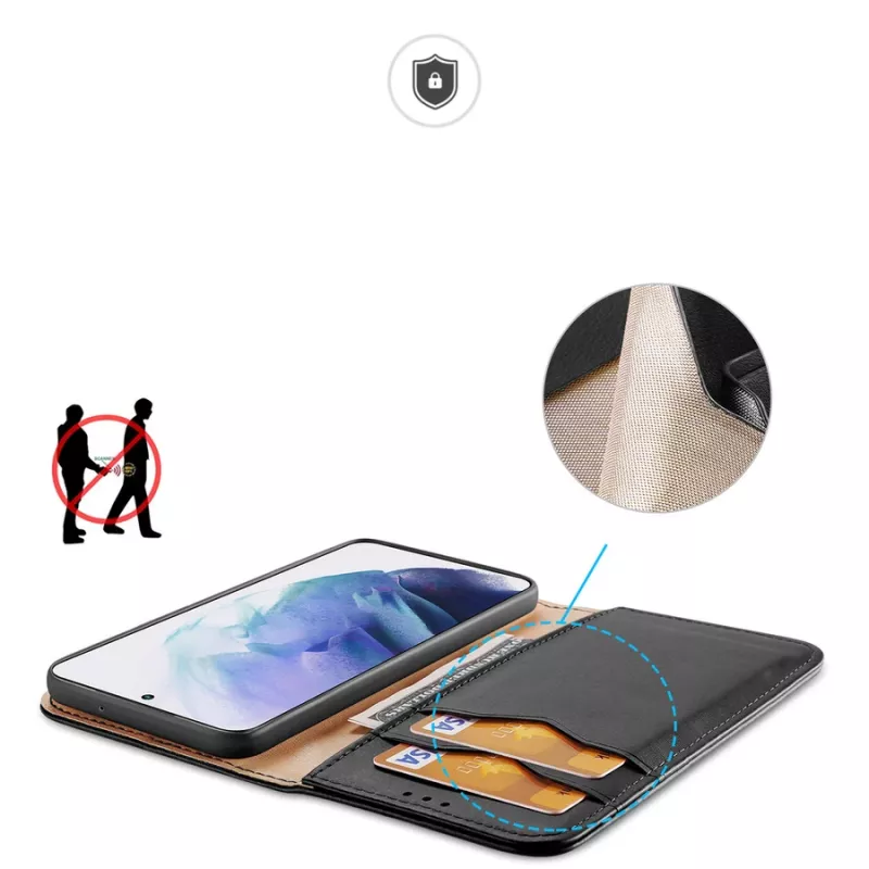 Dux Ducis Hivo odinis dėklas su atvartu Samsung Galaxy S22+ (S22 Plus) juodas