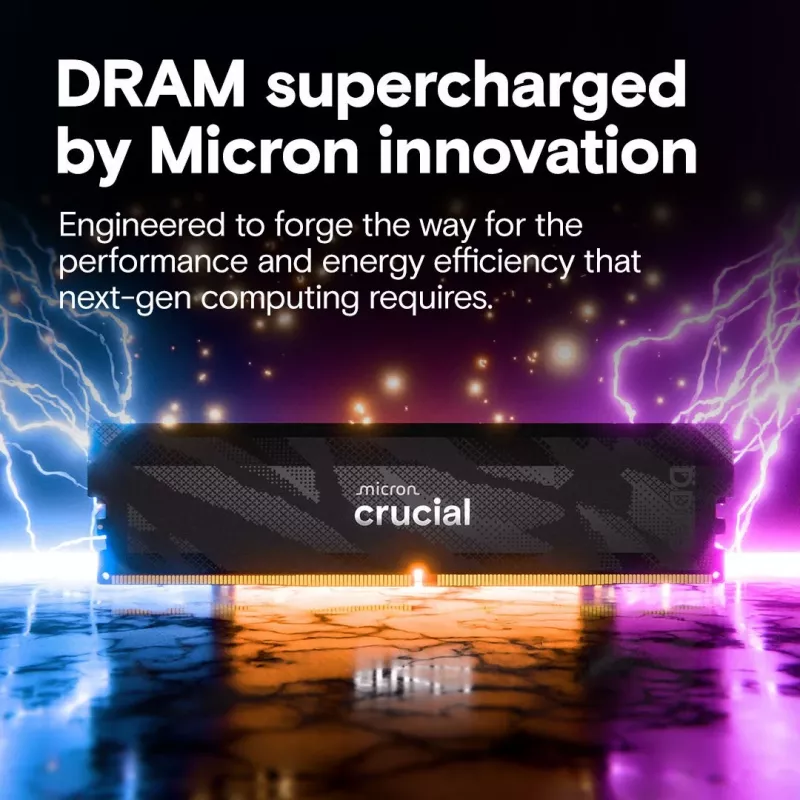 CRUCIAL Pro OC 16GB (1×16GB) DDR5 6400 MT/s CL32 atminties modulis