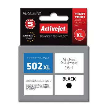Activejet AE-502BNX kasetė (Epson 502XL W14010 atitikmuo; Supreme; 16 ml; juoda)