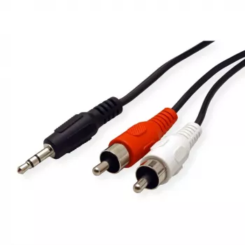 ROLINE – Garso laidas – Mini-Phone Stereo 3,5 mm (M) į RCA (M) – 5 m – Ekranuotas – Juodas (11.09.4345)