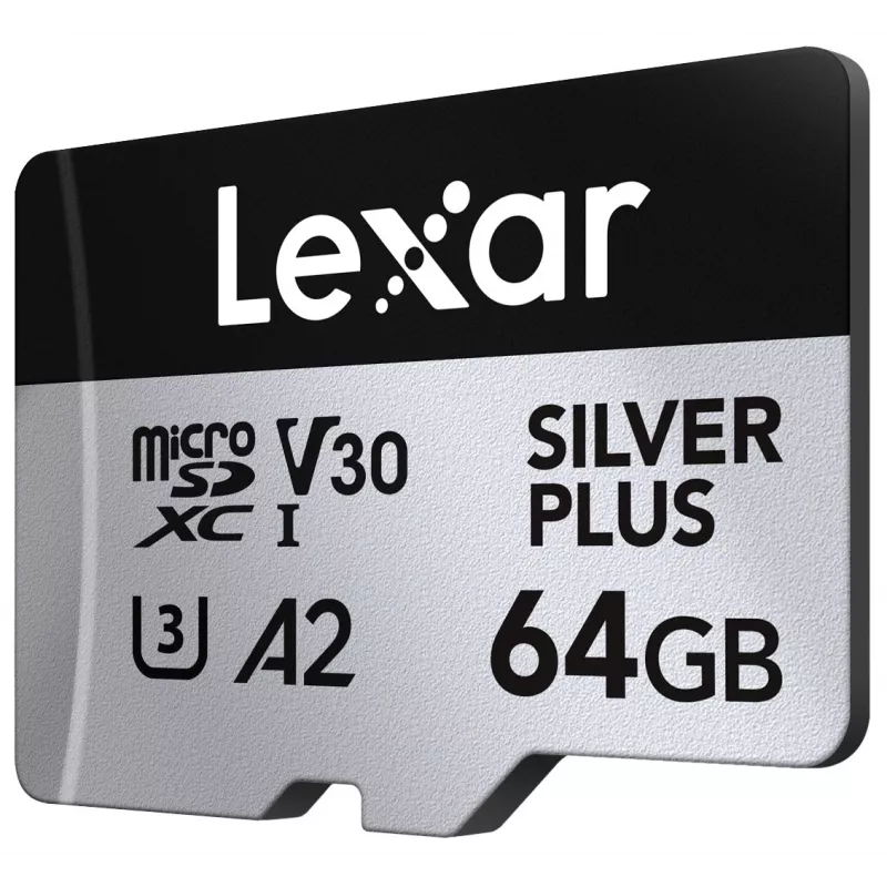 „Lexar“ 64 GB microSDXC atminties kortelė UHS-I Class 3 SILVER PLUS