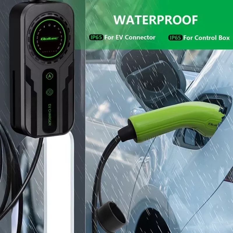 Nešiojamas EV įkroviklis QOLTEC 52468, 3.5 kW, 16 A, 5 m laidas, IP65