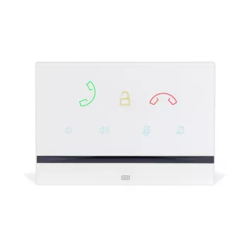 Vidinė domofono plokštė 2N Indoor Talk White – laidinė, grūdintas stiklas, montavimas ant sienos, 185×128×48,2 mm