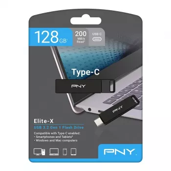 USB atmintukas 128GB USB-C 3.2 PNY Elite-X