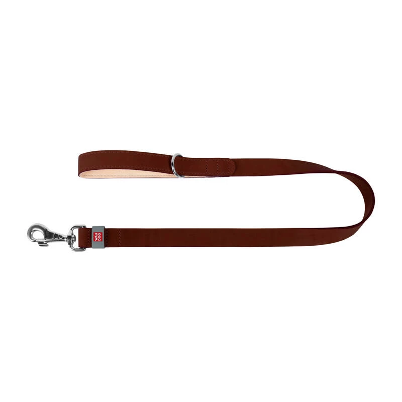 WAUDOG natūralios odos šunų pavadėlis 14 mm pločio, 122 cm ilgio, rudas