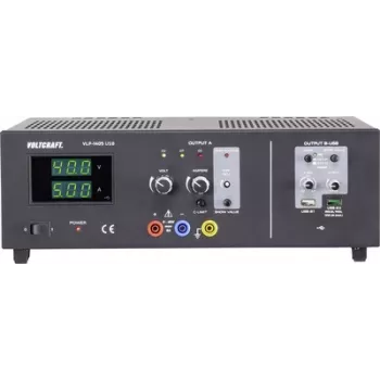 Laboratorinis maitinimo šaltinis VOLTCRAFT VLP-1405, reguliuojamas 0–40 V 0,01–5 A 233 W OVP, 3 išėjimai (VC-8146850)