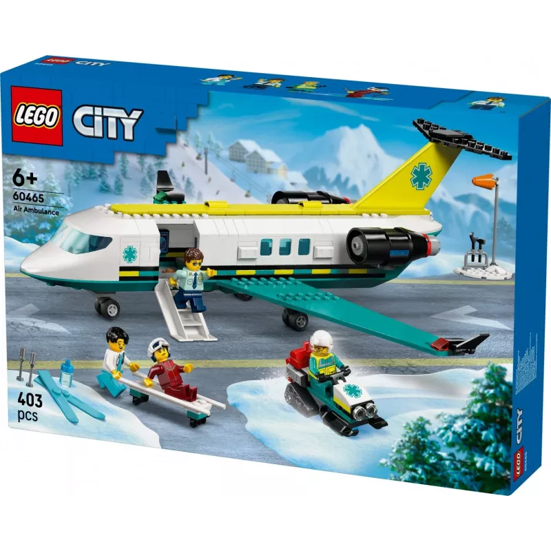 LEGO City Gelbėjimo lėktuvas 60465 – mažas gelbėjimo orlaivio statybos rinkinys, 403 detalės, 4 minifigūrėlės, nuo 6 metų
